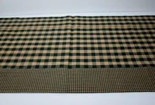 New PADMA CREATION Primitive Country Plaid Valance Green/Beige 72" x 14" Cotton