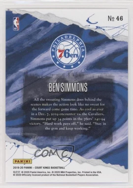 2019-20 Panini Court Kings Ben Simmons #46 - Image 2 of 2