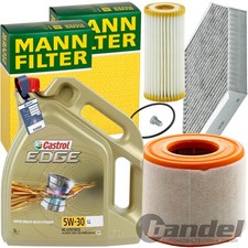 MANN INSPEKTIONSPAKET+5L CASTROL 5W-30 ÖL passend für AUDI A6 C7 4GC 2.0 TDI