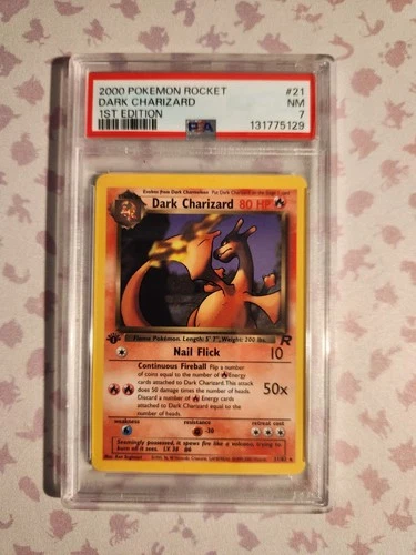 PSA 7 Dark Charizard 21/82 1st Edition Team Rocket Non Holo Pokémon TCG