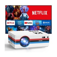  Netflix Officially/Dolby Audio FUDONI Smart Projector with WiFi and Bluetoo...