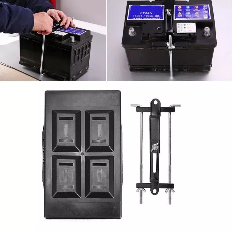US Car Storage Battery Holder Tray Stabilizer+Adjustable Battery Hold Down Clamp - Image 3 of 4