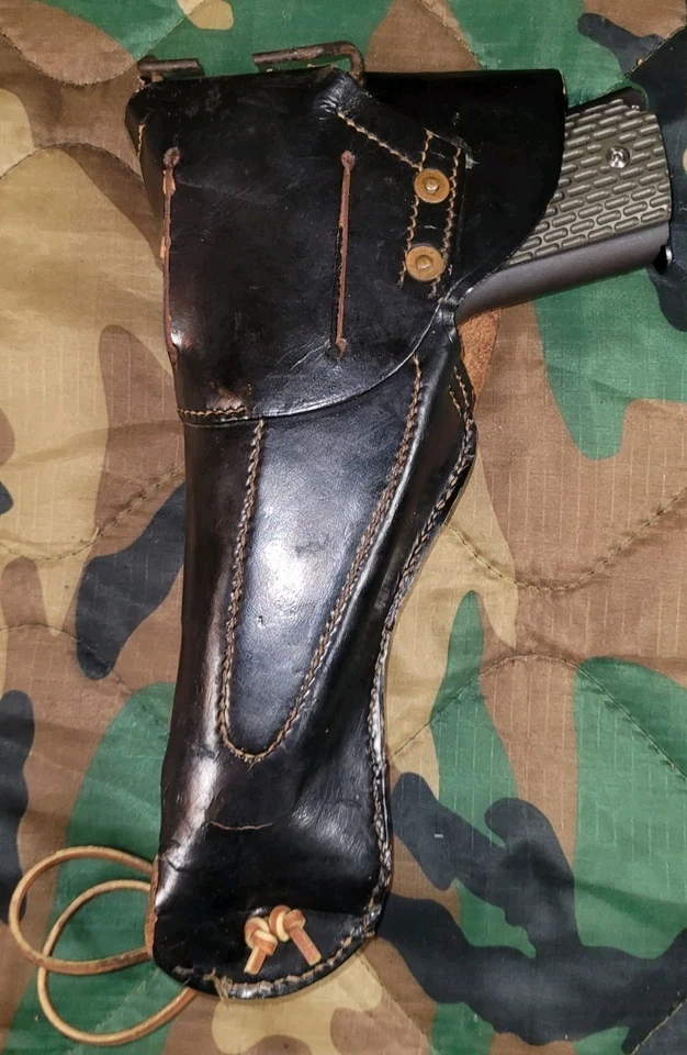 Funda vintage estilo Estados Unidos Gi 1911 mano derecha cuero negro Foto 4 de 4