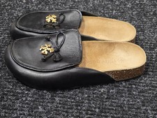 TORY BURCH TORY Charm perfect blackCalf Leather Mule Sz 5,Retail 278, BNIB, HTF