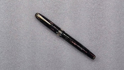 #ad Parker Duofold Vacumatic 1941 Pink Silver Black Blue Diamond Restored M $154.00