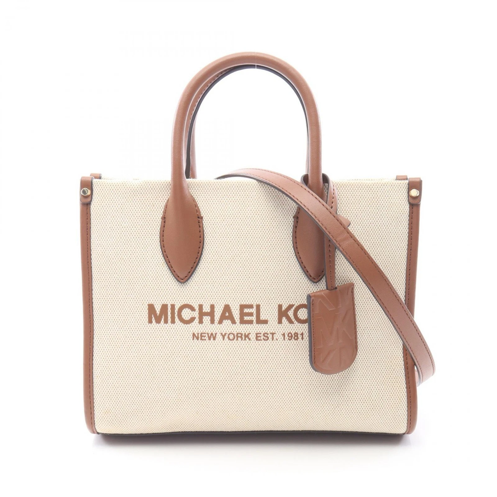Borsa a tracolla Michael Kors 35S2G7ZC5C tela pelle beige marrone usata donna