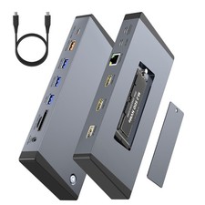 Laptop Docking Station 3 Monitors for Dell/HP/Lenovo/Mac, 15 in 1 USB C Docki...