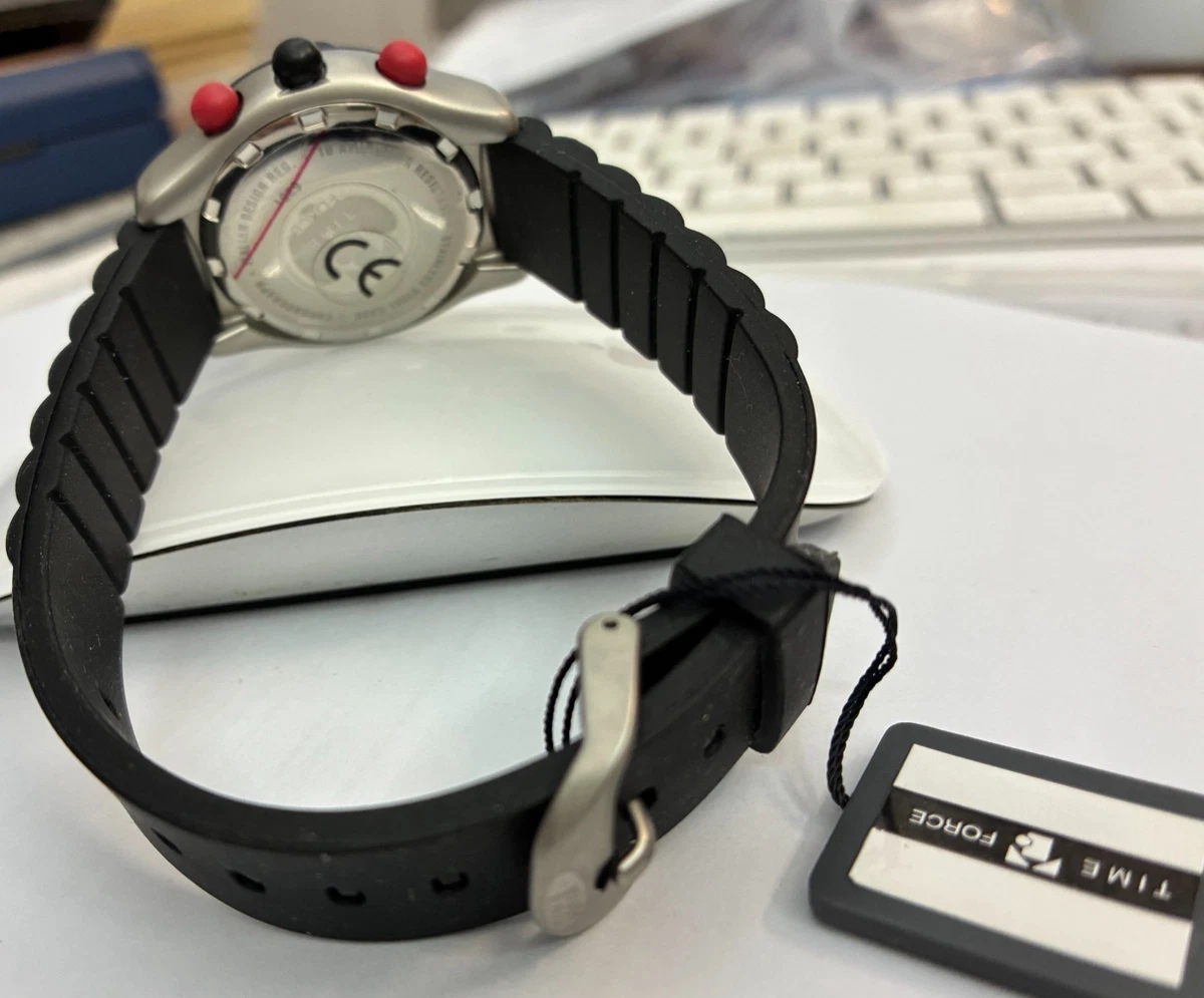 Chronograph TIME FORCE Watch Stainless Steel Plastic Band Women Children 35mm