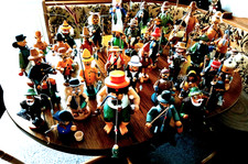 Sammlung von Räuchermännern  "Angler",  36 Stück, Erzgebirgische  Holzkunst