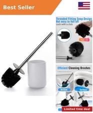 Ceramic Toilet Brush and Holder Set, Toilet Bowl Cleaner Brush