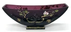 Vintage Fenton Aubergine Connoisseur Verlys Bird Vase Hand Painted, Signed
