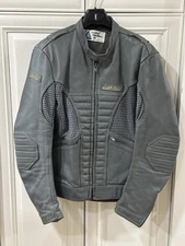 Cool Tech Summer Leather Motorcycle Jacket Gary Size 42 Ventilated Elbow Pads