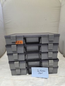 Lot of 5 FTI Parts Organizer Storage Cases Adjustable Compartments Lot-5