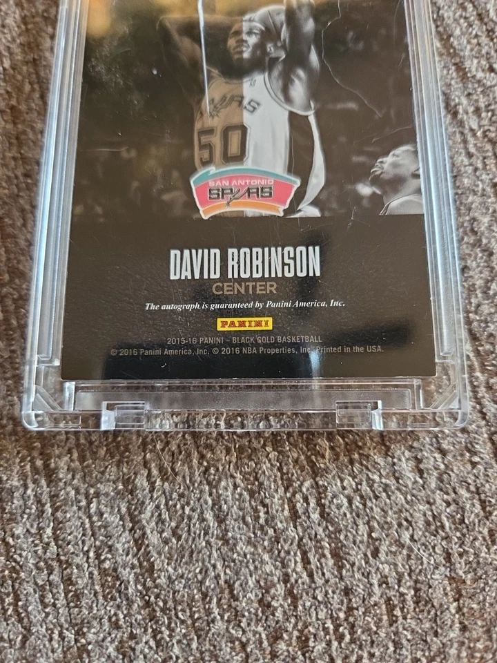 David Robinson Черные и Золотые Шпоры Panini Bg-drs 60/60 Авто Выпущенные Красивые - Изображение 4 из 4