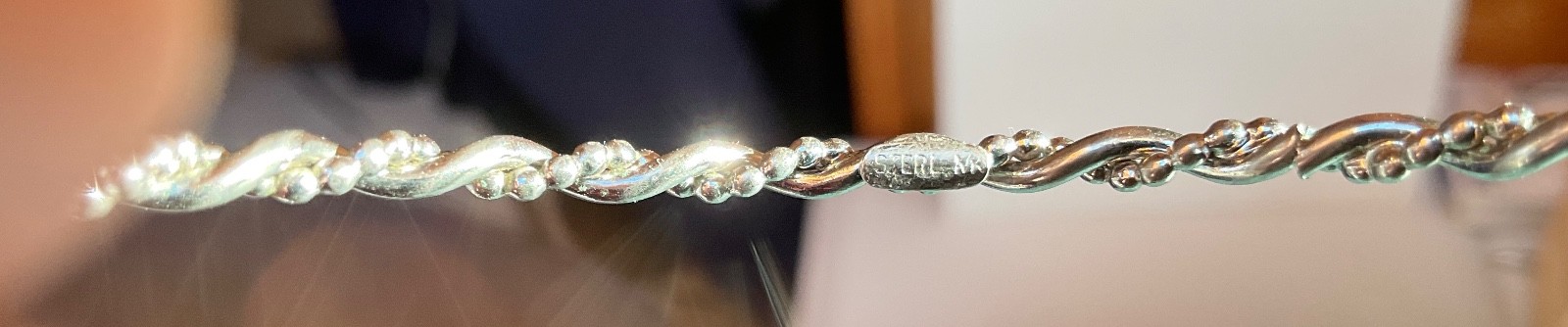Sterling Silver Bangle Infinity Bracelet. Marked.… - image 2