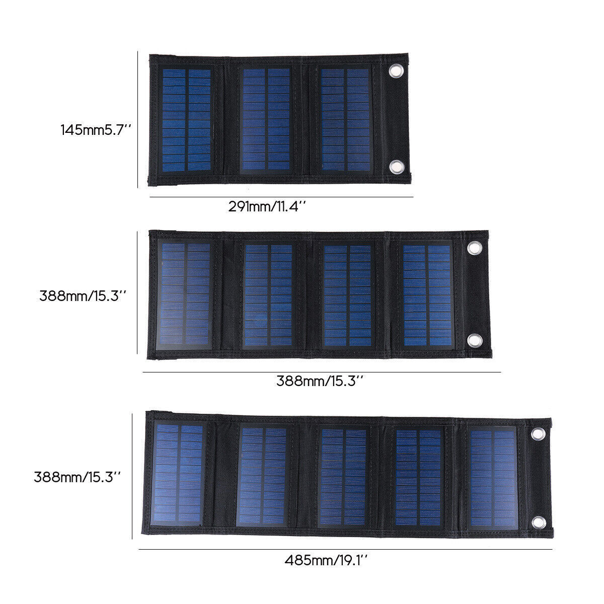 Plyisty Banca Solare Pieghevole, Caricatore Portatile per Celle solari Pannello Solare USB 20W per Arrampicata in Campeggio, Escursionismo, Picnic(Black