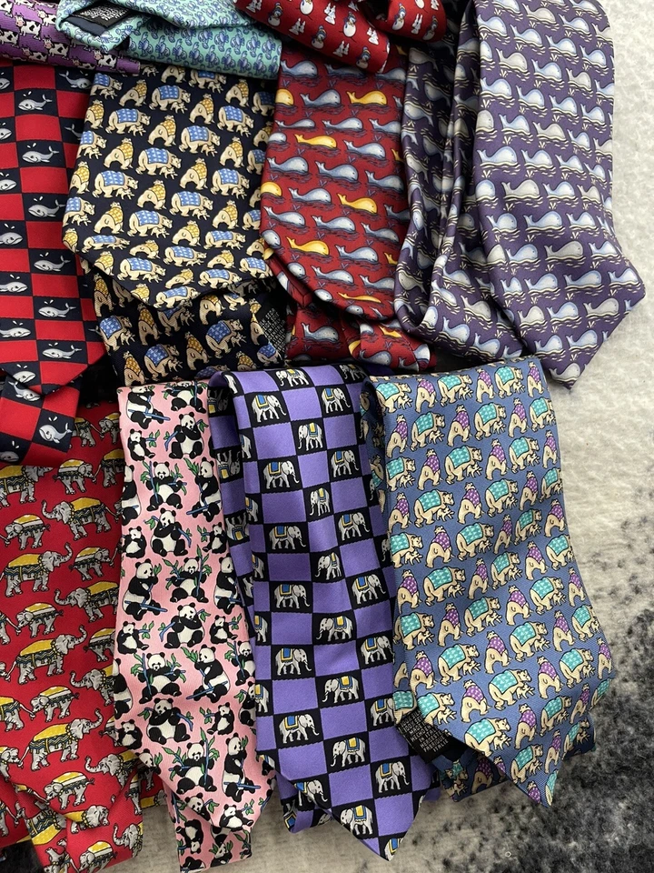 Lot Of 21 Ties Beaufort Tie Rack 100% Silk  Animal Ties Made in Italy H03 - Image 3 of 4