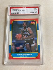 Psa 9 mint 1986 Fleer Alvin Robertson #92 San Antonio Spurs