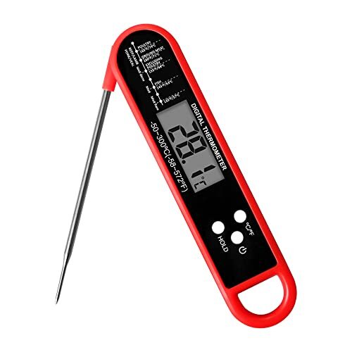Meat Thermometer Instant Read for Grill and Cooking, Fast & Precise Digital red-image