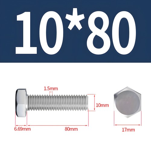 M2 - M12 Hex Head Bolts / Screws A2 304 Stainless Steel DIN 933 Tap 18-8 - Picture 88 of 100