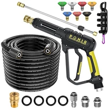 POHIR 3600 PSI Pressure Washer Gun 50FT Power Washing Hose and 15" Wand M22