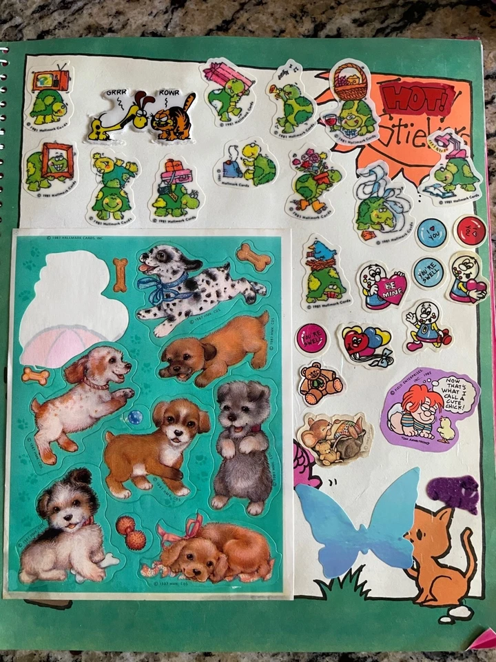 Álbum de pegatinas vintage de los 80 RARO con pegatinas - Lisa Frank, Los Pitufos, Hello Kitty MÁS Foto 4 de 4