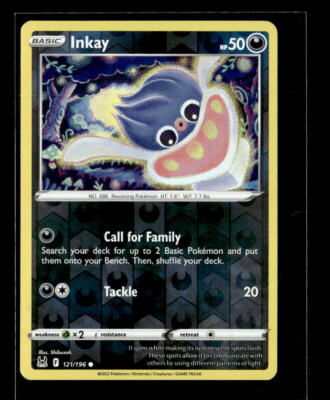 Pokemon Inkay 121/196 Lost Origin Reverse Holo Common 2 Card Lot