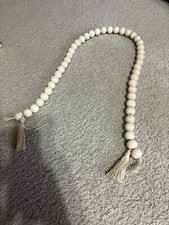 Beaded Garland Handmade tassels Natural Wood Beads BOHO