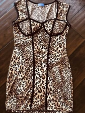 Women's Sexy animal Printed Bodycon Mini Dress Party Cocktail Evening M