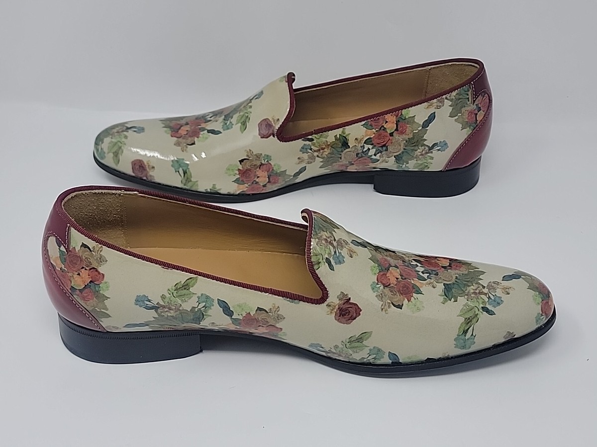 *GENTLY USED!* Fluevog 2020 Chill out TOBIAS, Floral, Size Men\'s 8.5 (W10.5)! John Fluevog Tobias Patent Leather Floral loafer with heel  main image 2