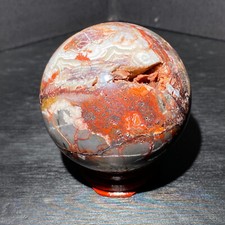 Bola de ágata loca mexicana natural 261G espíritu bola de cristal decoración