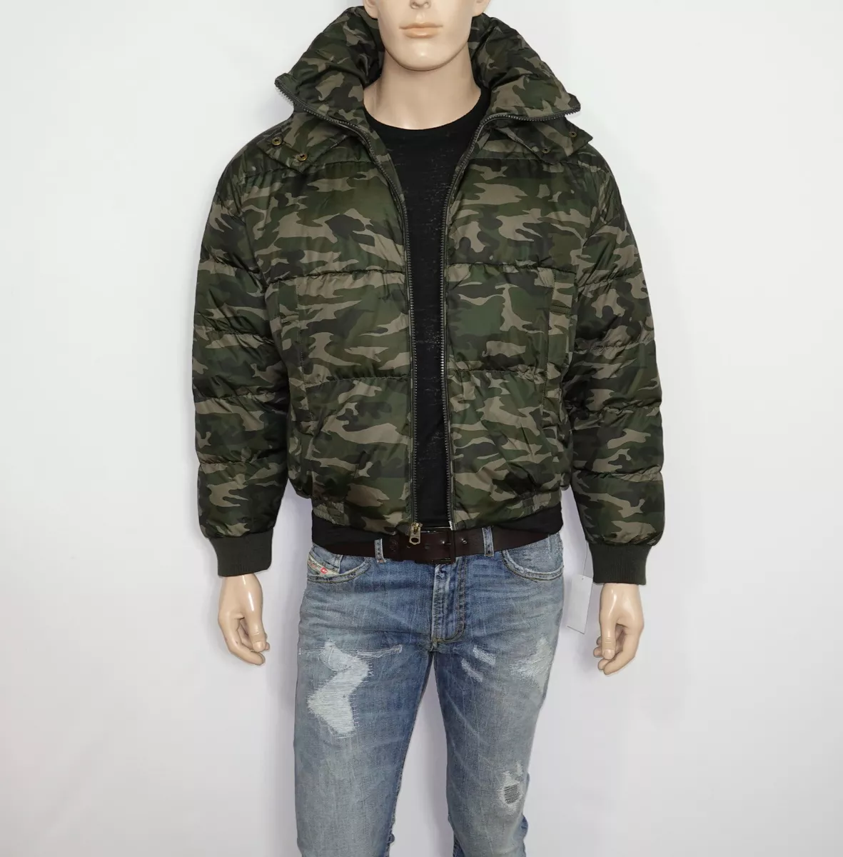 NEW Lucky Brand Camo Hooded Jacket in Green Size LARGE