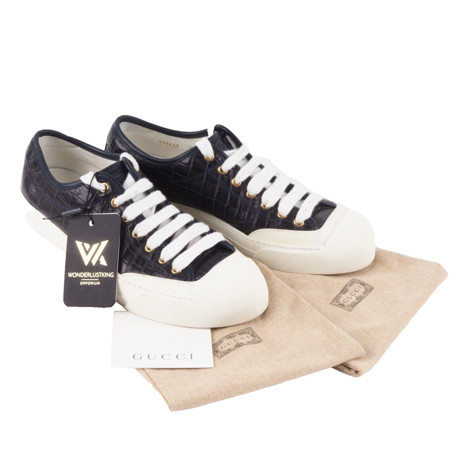 GUCCI Baskets Baskets Style Croco 379648 Chaussures Créateur Taille 42,5 Op :