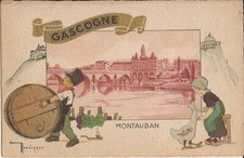 Montauban, FRANCE - Gascogne - Artist Signed GM - US Army Censor Passed - 1945