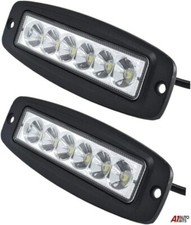 2x 18w 6 Led Work Lights Flush Mount Fit Bar Offroad Spot Lamp Car Truck 4wd Uk