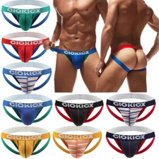 3-9 PACK Men's Sexy Jockstrap Briefs Cheeky Athletic Supporter Low Waist Panties