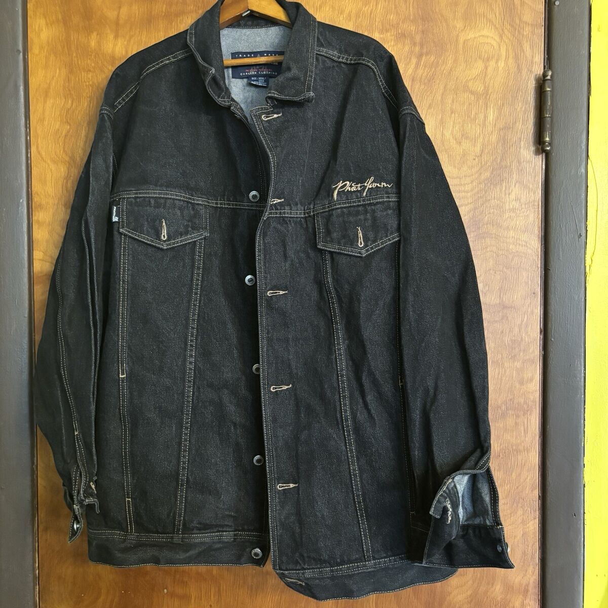 Phat Farm Denim Jacket Mens Size 3XL XXXL Black EUC | eBay Phat Farm Denim Jacket Mens Size 3XL XXXL Black EUC | eBay