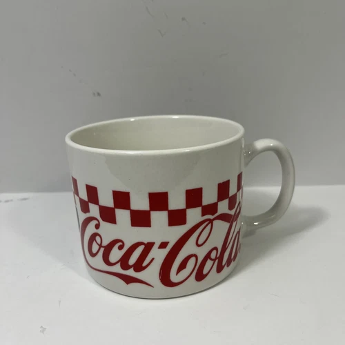 Gibson Coca Cola Mug Cup Soup Coffee Red Black Checkerboard Vintage 1997