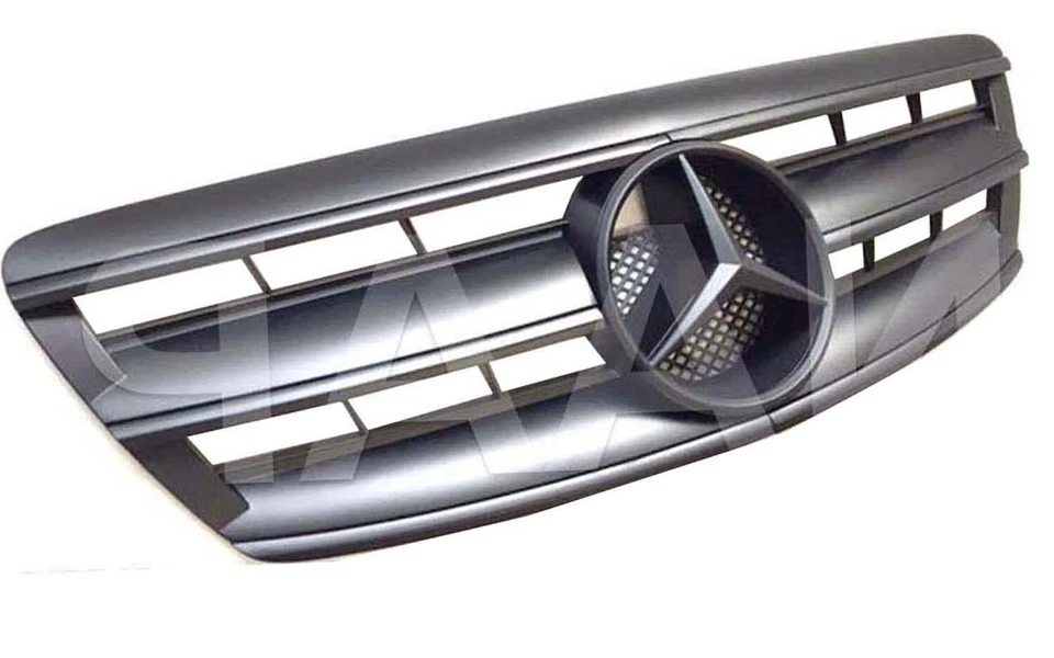 Rejilla negra mate Black Star AMG S430 S55 S500 2003 2004 2005 2006 Clase S nueva Foto 3 de 4