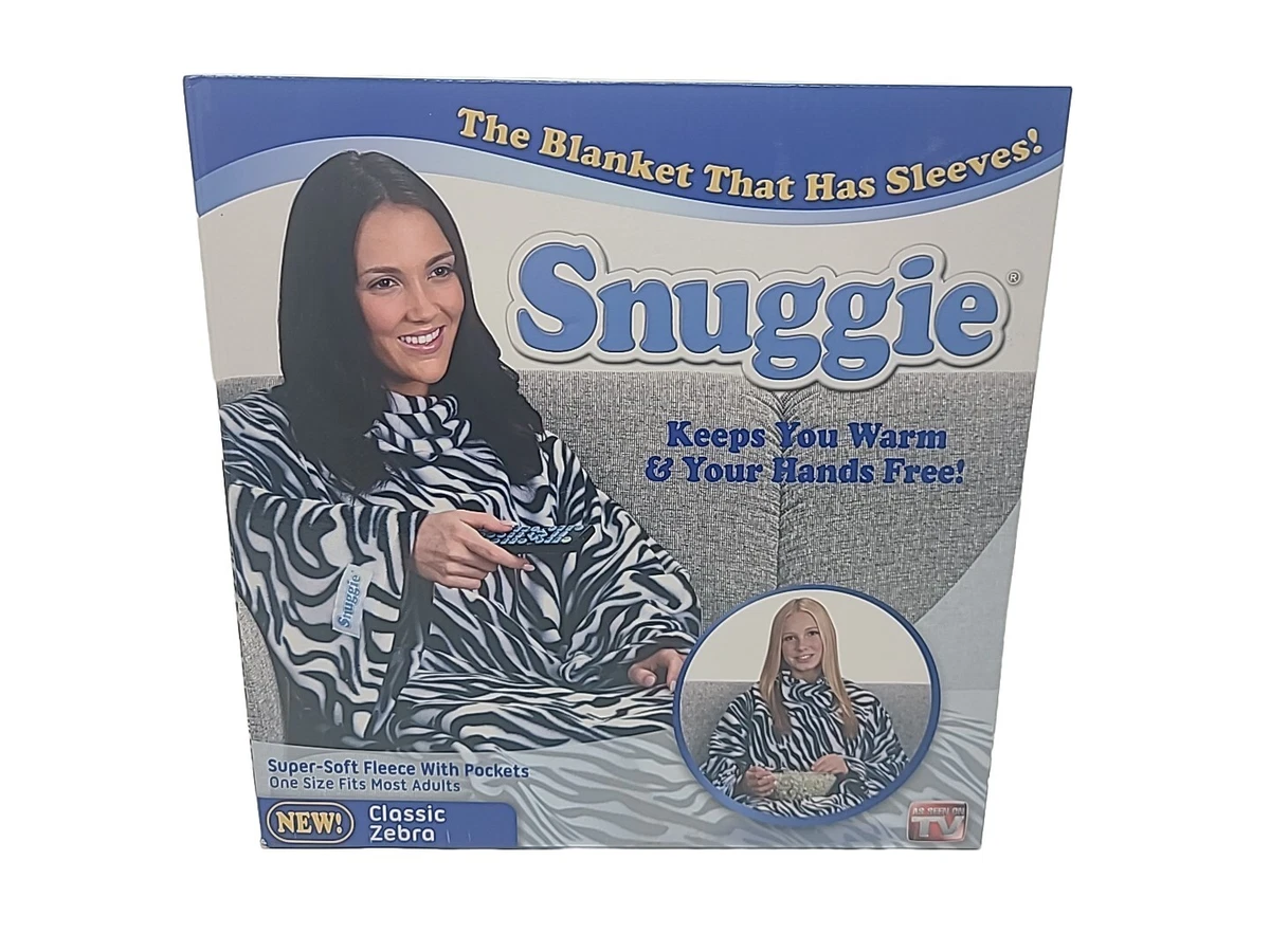 SNUGGIE Classic ZEBRA Original TV Blanket Sleeves w POCKETS
