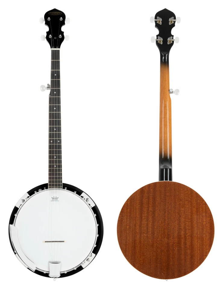 5-String Bluegrass 5-Saiter Banjo Resonator 11" Remo Fell Linde Ahorn Folk Music - Bild 4 von 4