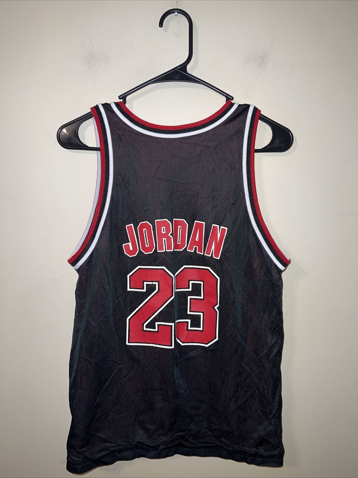 Michael Jordan #23 Chicago Bulls NBA Champion Black Jersey Youth L 14-16  Reverse