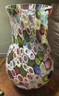 FRATELLI TOSO MURANO MILLEFIOR FLOWER MOSAIC ITALIAN ART GLASS VASE