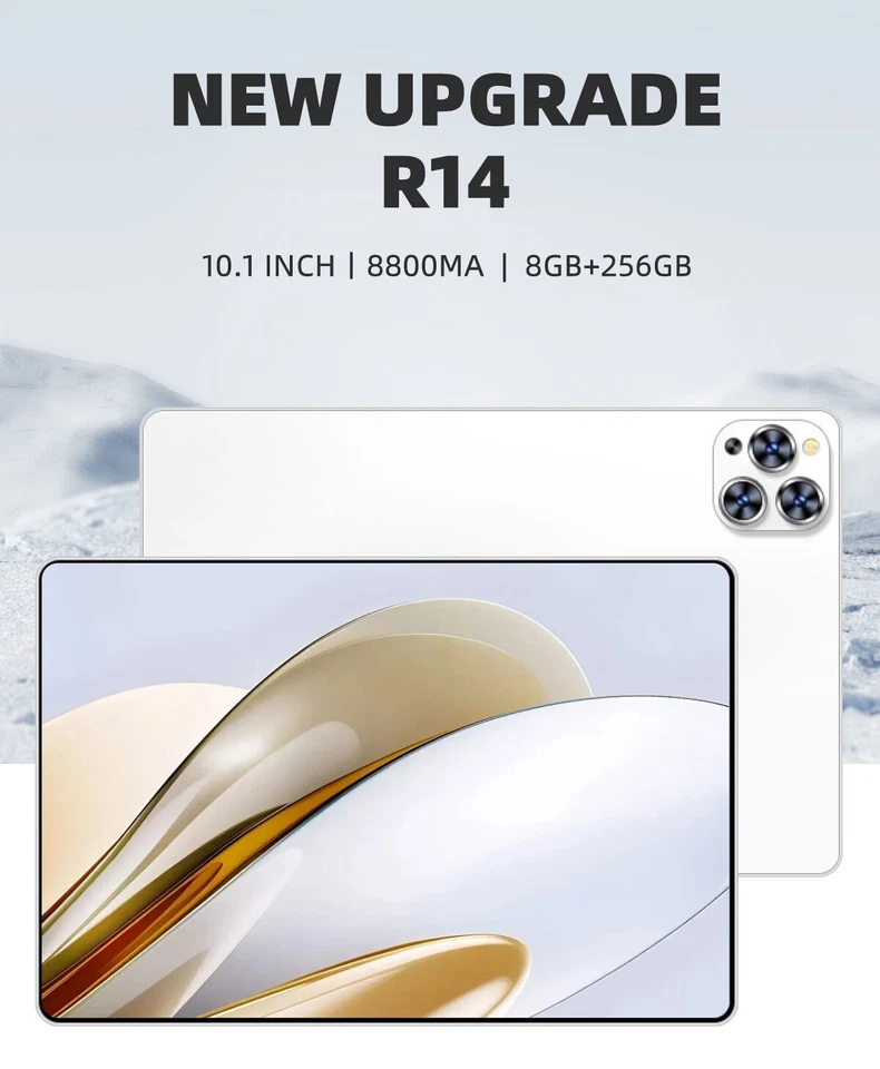 New Tablet 10. 1 inch 8G+256G ROM Android 12 Wifi 5G/4G Dual SIM Bundle Keyboard - Image 2 of 4