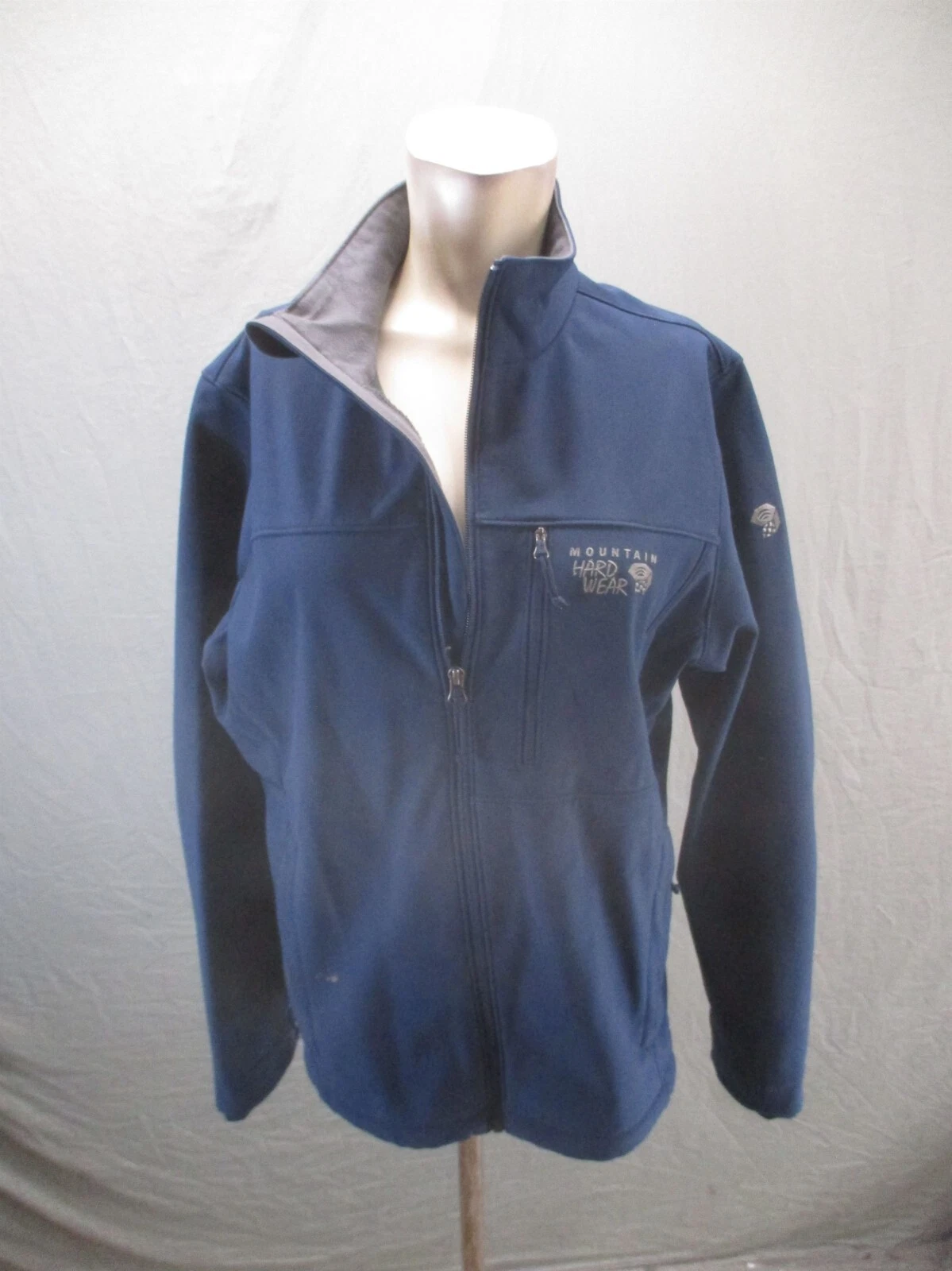 MOUNTAIN HARDWEAR Size M Mens Full Zip Stand Collar Pocket Softshell Jacket 144