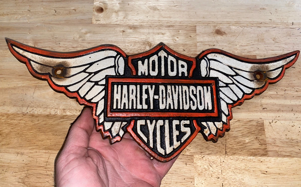 Harley Davidson Sign Plaque Metal Home House Accent Chippy Decor Kitchen Room US