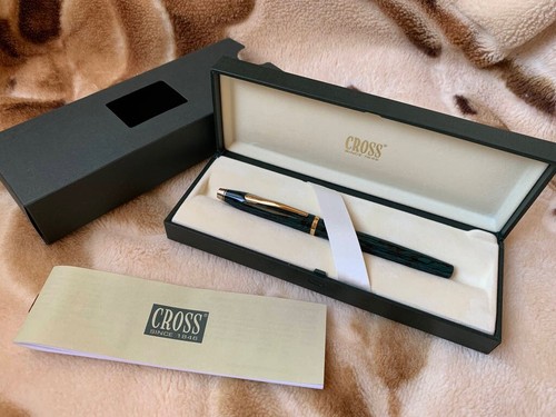 Vintage Cross Century II Green Marble Fountain Pen 18K Gold Fine Nib NEW in BOX - Picture 2 of 7