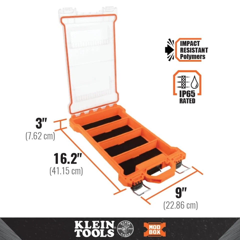 Klein Tools Modbox Portable Tool Box With Clear Lid Removable Dividers Weathe... - Image 4 of 4