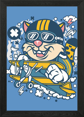 Leopard Pilot gerahmtes Wandbild Poster Leinwanddruck Bild