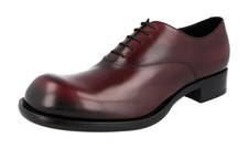 PRADA RUNWAY Leather Oxford Dress Shoes Bulky Toe Burgundy NEW -  US 10 EU 43